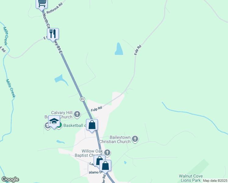 map of restaurants, bars, coffee shops, grocery stores, and more near 1137 Fulp Road in Walnut Cove
