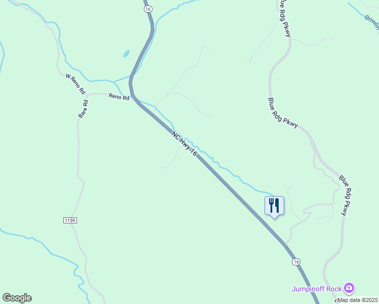 map of restaurants, bars, coffee shops, grocery stores, and more near 8812 North Carolina 16 in West Jefferson