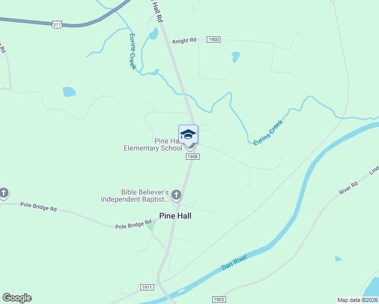 map of restaurants, bars, coffee shops, grocery stores, and more near 1400 Pine Hall Road in Pine Hall