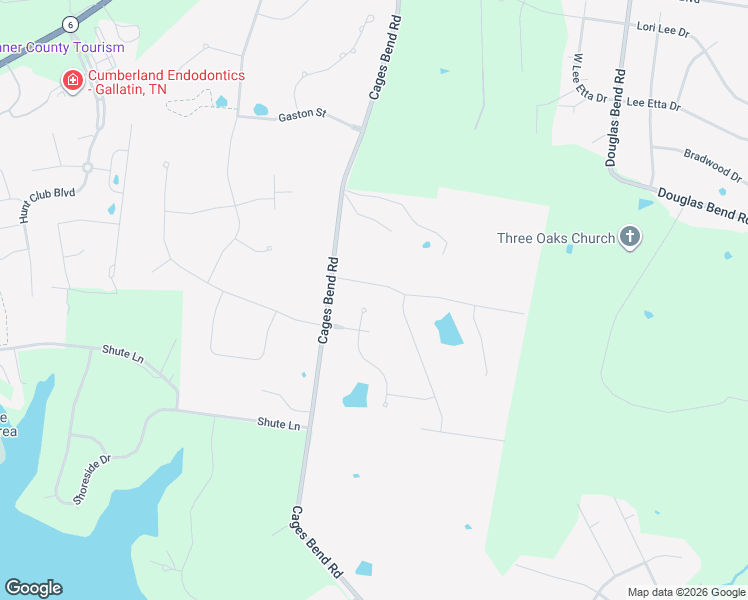 map of restaurants, bars, coffee shops, grocery stores, and more near 102 Dames Avenue North in Gallatin
