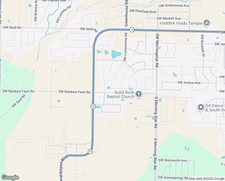 map of restaurants, bars, coffee shops, grocery stores, and more near 4309 Southwest Cornerstone Road in Bentonville