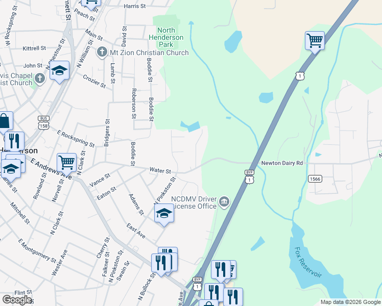 map of restaurants, bars, coffee shops, grocery stores, and more near 456 Sunnyview Road in Henderson