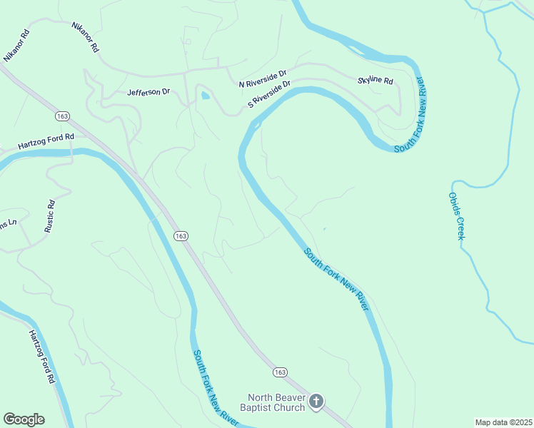 map of restaurants, bars, coffee shops, grocery stores, and more near Riversound Road in Ashe County