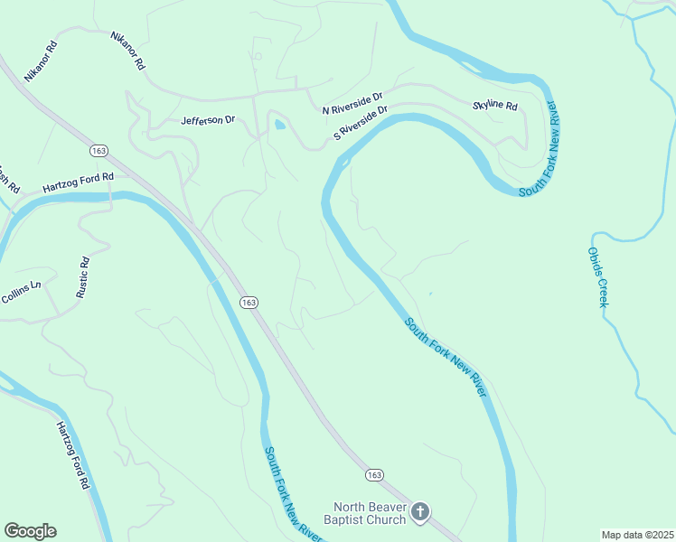 map of restaurants, bars, coffee shops, grocery stores, and more near Riversound Road in Ashe County
