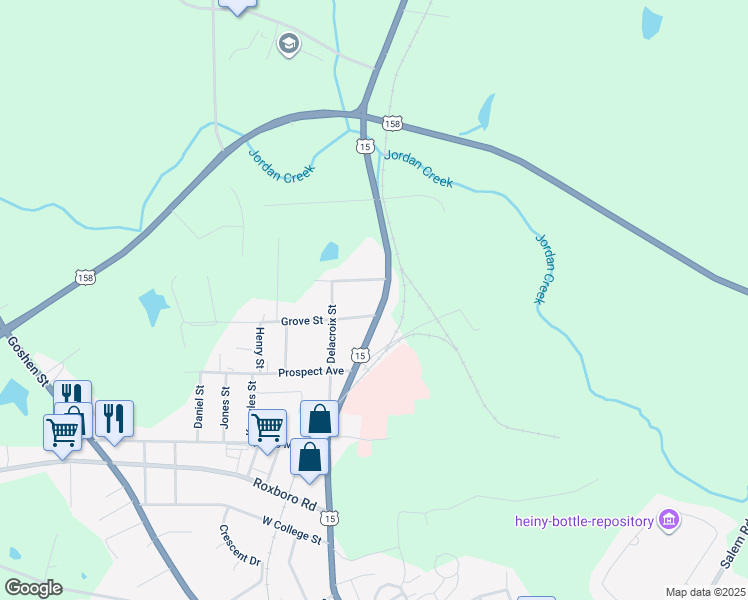 map of restaurants, bars, coffee shops, grocery stores, and more near 1203 College Street in Oxford