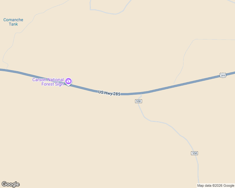 map of restaurants, bars, coffee shops, grocery stores, and more near US Highway 285 in Ojo Caliente