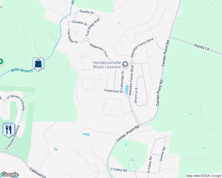 map of restaurants, bars, coffee shops, grocery stores, and more near 101 Stonehollow Way in Hendersonville