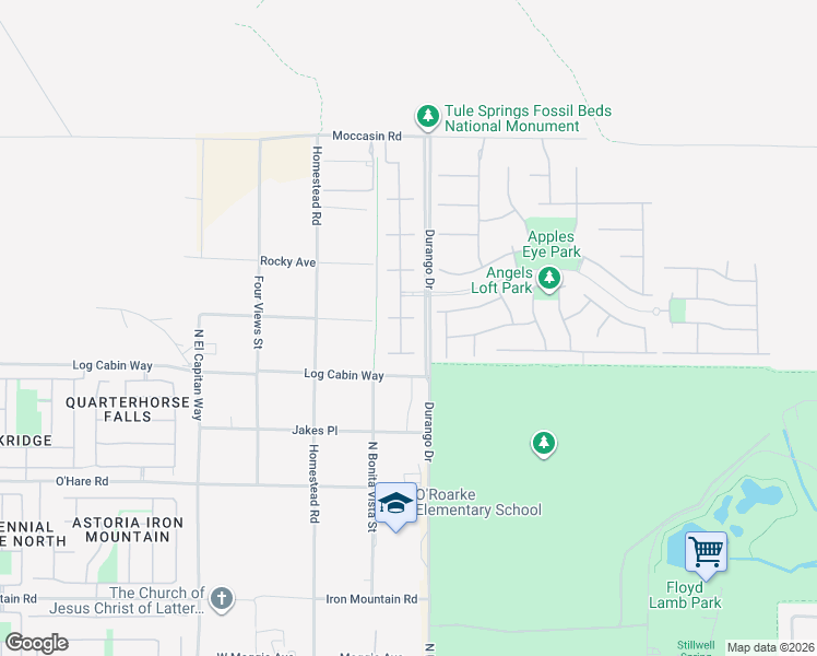 map of restaurants, bars, coffee shops, grocery stores, and more near 8445 West Picket Ridge Court in Las Vegas