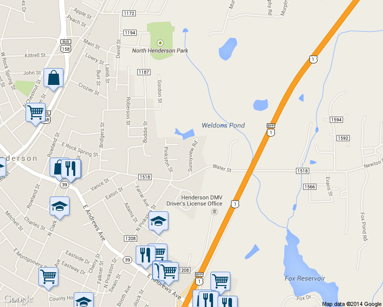 map of restaurants, bars, coffee shops, grocery stores, and more near 456 Sunnyview Rd in Henderson