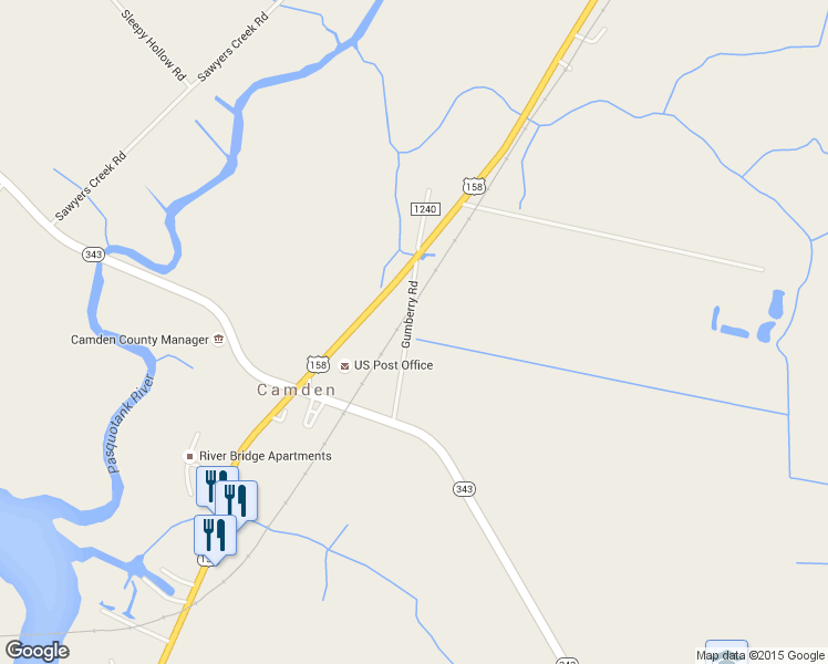 map of restaurants, bars, coffee shops, grocery stores, and more near 121 Gumberry Road in Camden