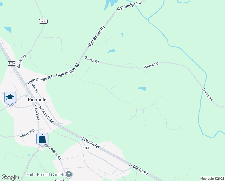 map of restaurants, bars, coffee shops, grocery stores, and more near 1191 Roy Tuttle Road in Pinnacle