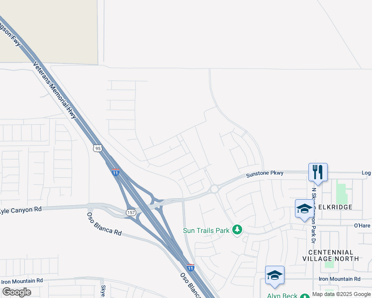 map of restaurants, bars, coffee shops, grocery stores, and more near 10011 Hematite Place in Las Vegas