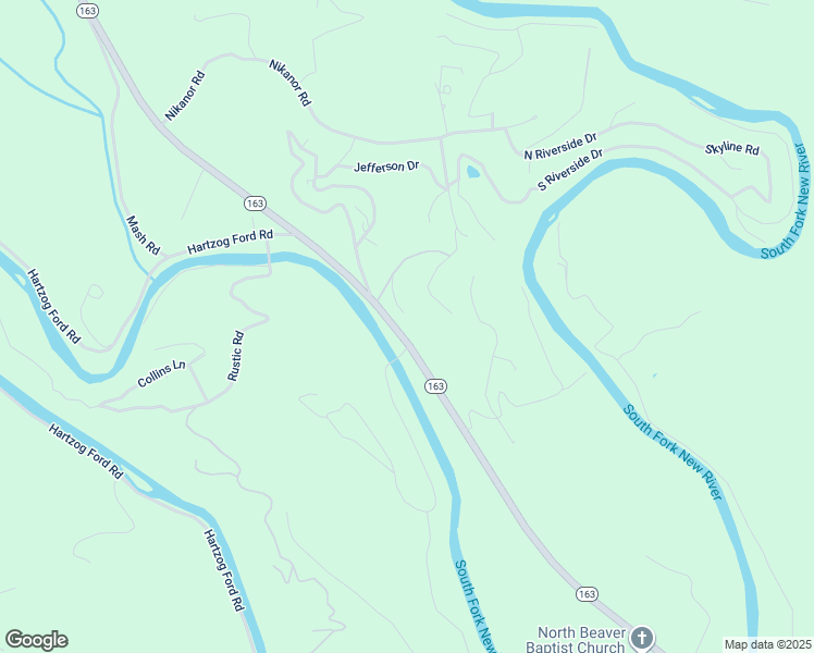 map of restaurants, bars, coffee shops, grocery stores, and more near 7107 Highway 163 in West Jefferson