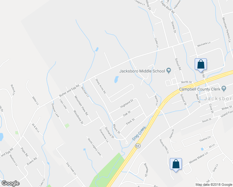 map of restaurants, bars, coffee shops, grocery stores, and more near 246 Sharp Acres Road in Jacksboro