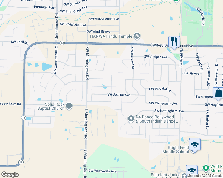 map of restaurants, bars, coffee shops, grocery stores, and more near Southwest Chickasaw Street in Bentonville