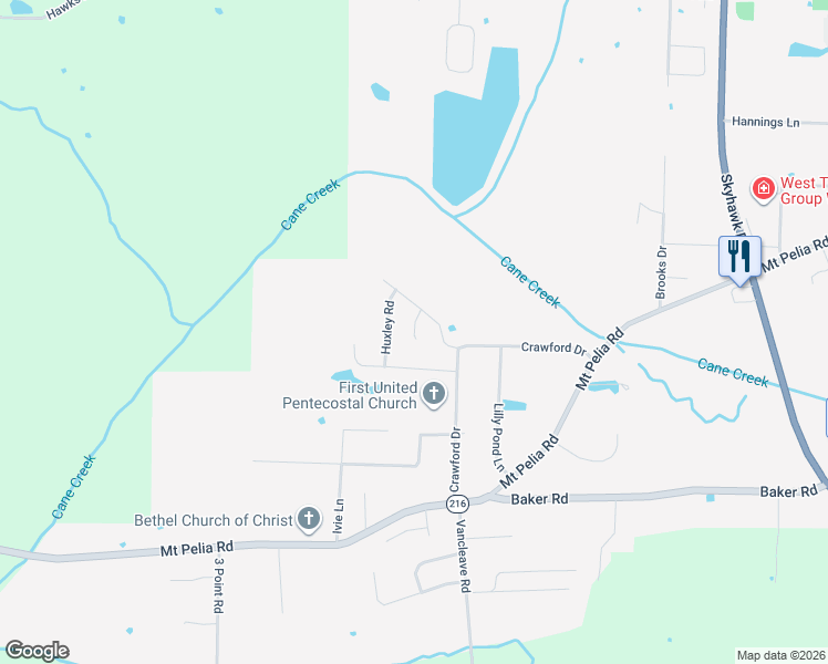 map of restaurants, bars, coffee shops, grocery stores, and more near 101 Alex Todd Circle in Martin