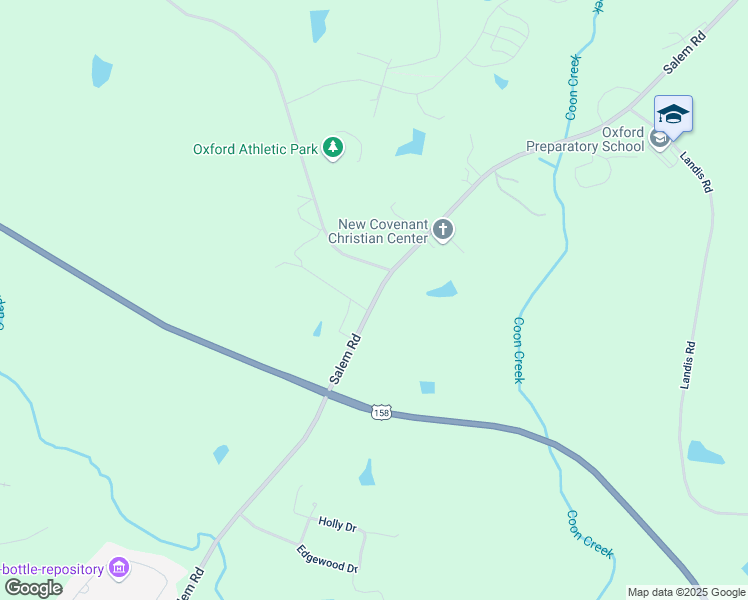 map of restaurants, bars, coffee shops, grocery stores, and more near Salem Road in Oxford