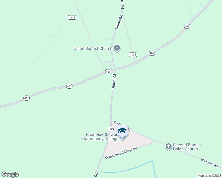 map of restaurants, bars, coffee shops, grocery stores, and more near 118 Union Road in Ahoskie