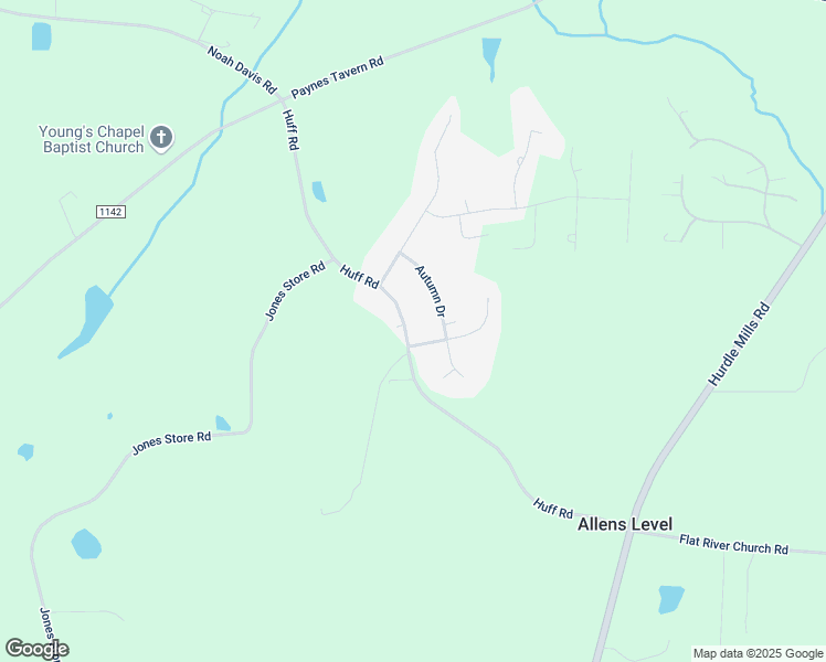 map of restaurants, bars, coffee shops, grocery stores, and more near 688 Huff Road in Roxboro