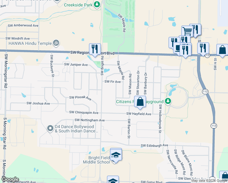 map of restaurants, bars, coffee shops, grocery stores, and more near 3908 Southwest Cherry Road in Bentonville