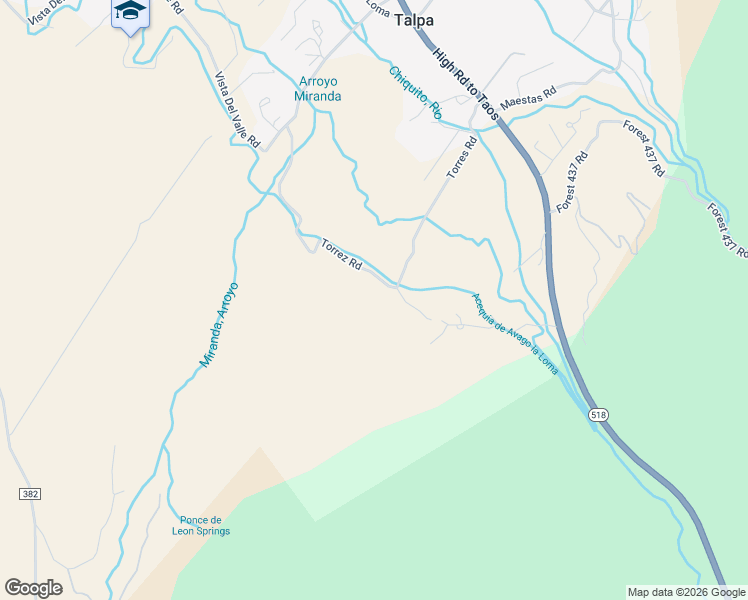 map of restaurants, bars, coffee shops, grocery stores, and more near 47 Torrez Road in Ranchos de Taos