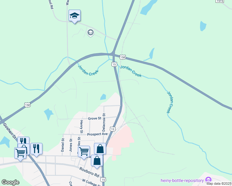 map of restaurants, bars, coffee shops, grocery stores, and more near 1311 College Street in Oxford