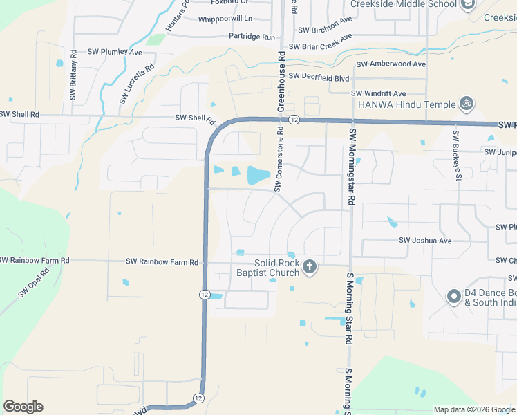 map of restaurants, bars, coffee shops, grocery stores, and more near 4204 Southwest Cornerstone Road in Bentonville