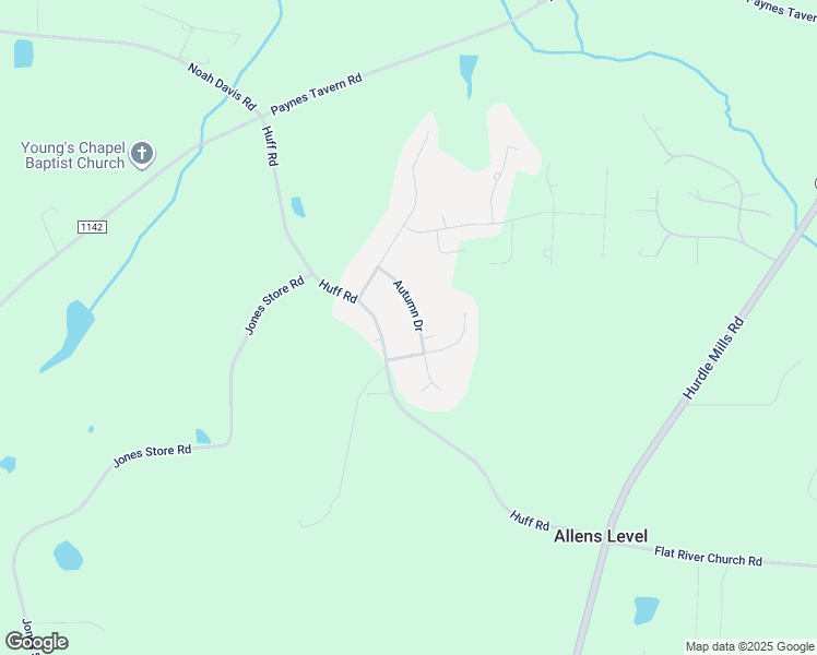map of restaurants, bars, coffee shops, grocery stores, and more near 150 Autumn Drive in Roxboro