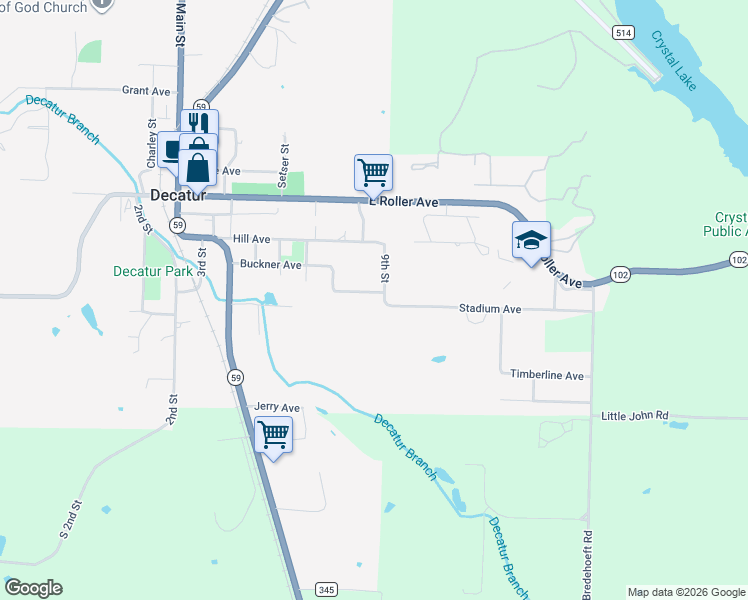 map of restaurants, bars, coffee shops, grocery stores, and more near 895 Midway Avenue in Decatur