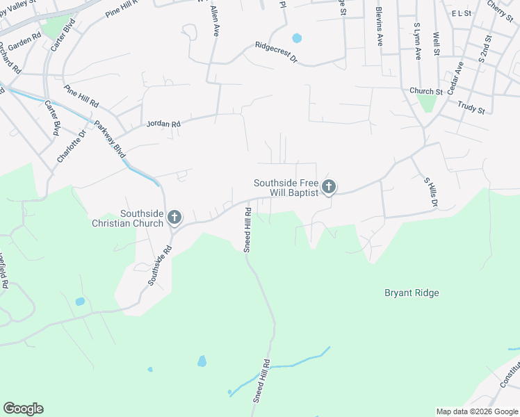 map of restaurants, bars, coffee shops, grocery stores, and more near 116 Sneed Hill Road in Elizabethton