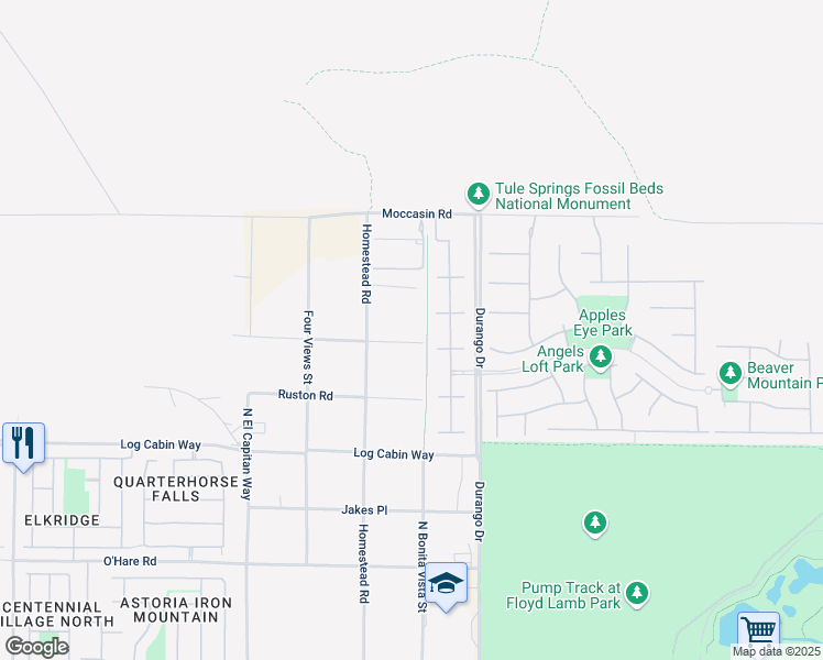 map of restaurants, bars, coffee shops, grocery stores, and more near 8480 Royalston Falls Court in Las Vegas