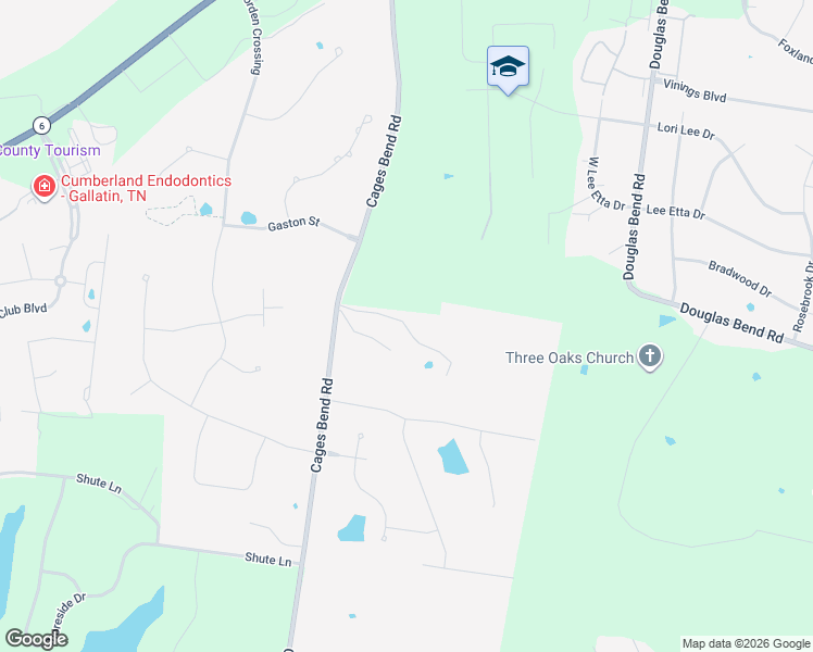 map of restaurants, bars, coffee shops, grocery stores, and more near 2185 Cages Bend Road in Gallatin