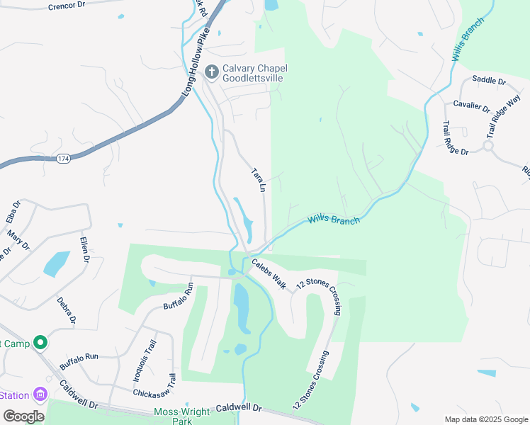 map of restaurants, bars, coffee shops, grocery stores, and more near 162 Tara Lane in Goodlettsville
