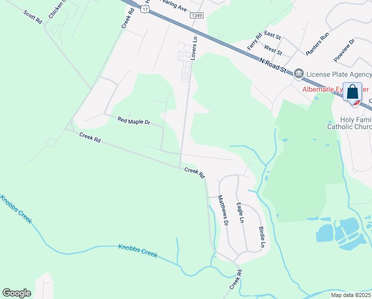 map of restaurants, bars, coffee shops, grocery stores, and more near 101 Stedman Lane East in Elizabeth City