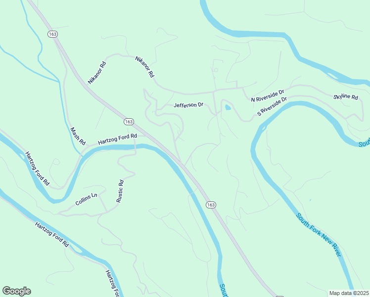 map of restaurants, bars, coffee shops, grocery stores, and more near Martingale Place in Ashe County