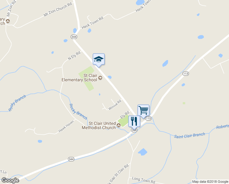 map of restaurants, bars, coffee shops, grocery stores, and more near 1386 Melinda Ferry Road in Bulls Gap