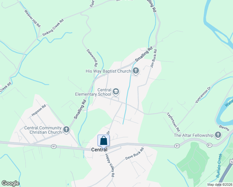 map of restaurants, bars, coffee shops, grocery stores, and more near 252 Taylortown Road in Johnson City