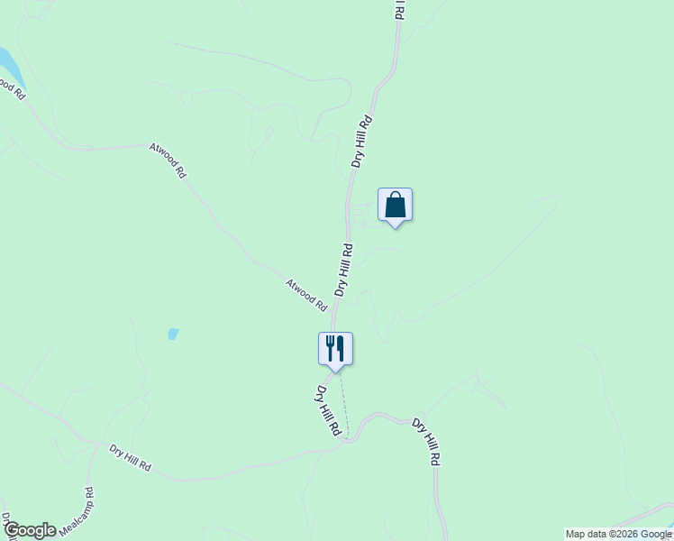 map of restaurants, bars, coffee shops, grocery stores, and more near 1152 Dry Hill Road in Butler