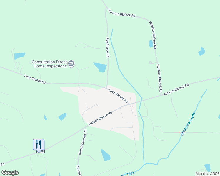 map of restaurants, bars, coffee shops, grocery stores, and more near 2735 Lucy Garrett Road in Timberlake