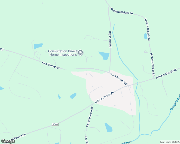 map of restaurants, bars, coffee shops, grocery stores, and more near 2480 Lucy Garrett Road in Roxboro