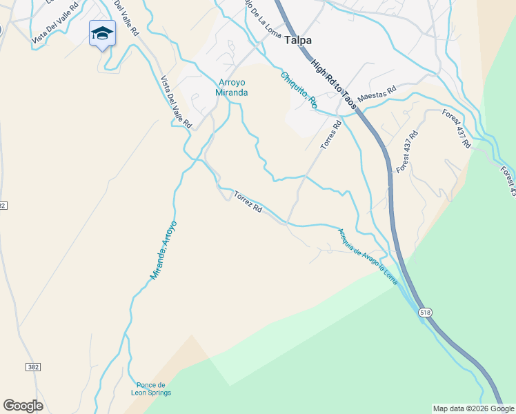 map of restaurants, bars, coffee shops, grocery stores, and more near 47-83 Torrez Road in Ranchos de Taos
