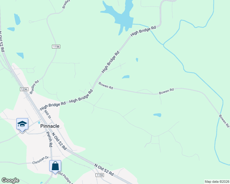 map of restaurants, bars, coffee shops, grocery stores, and more near 1080 Bowen Road in Pinnacle