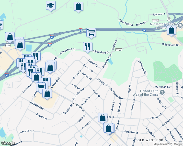 map of restaurants, bars, coffee shops, grocery stores, and more near 811 Nelson Street in Henderson
