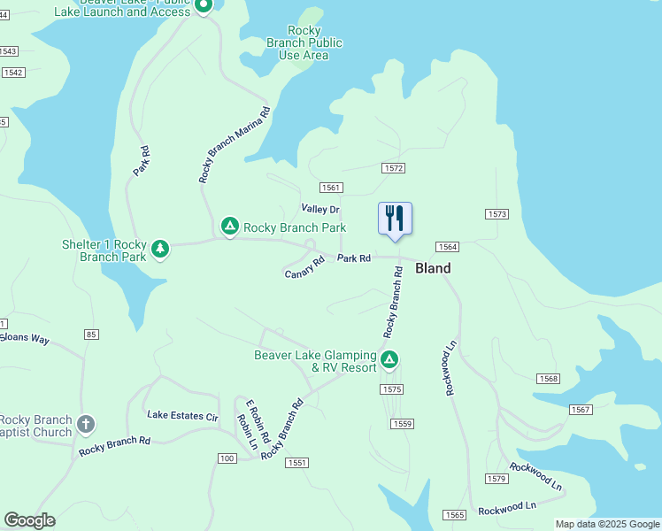 map of restaurants, bars, coffee shops, grocery stores, and more near 20449 Park Road in Rogers