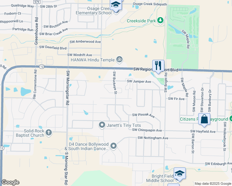 map of restaurants, bars, coffee shops, grocery stores, and more near 2706 Southwest Arbor Road in Bentonville