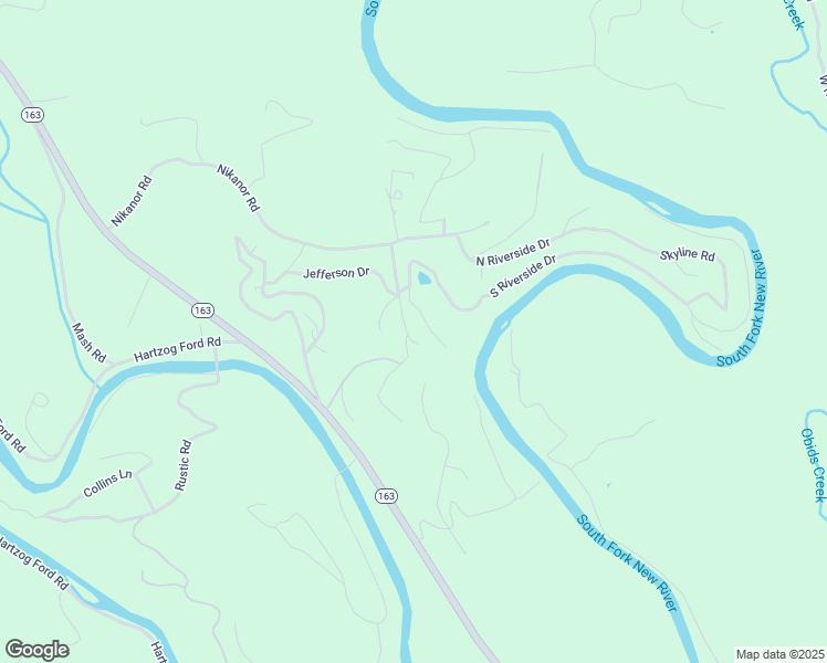 map of restaurants, bars, coffee shops, grocery stores, and more near 289 Blue Ridge Drive in West Jefferson