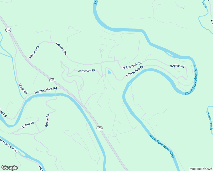 map of restaurants, bars, coffee shops, grocery stores, and more near 289 Blue Ridge Drive in West Jefferson