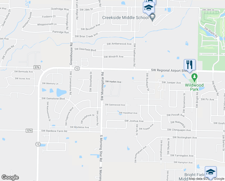 map of restaurants, bars, coffee shops, grocery stores, and more near 3105 Southwest Homeplace Avenue in Bentonville