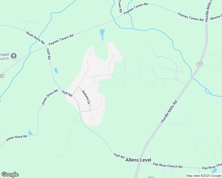 map of restaurants, bars, coffee shops, grocery stores, and more near 104 Ruby Trail in Roxboro