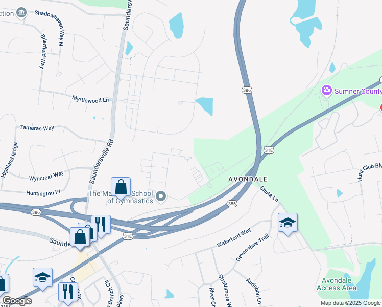 map of restaurants, bars, coffee shops, grocery stores, and more near 103 Jessica Lauren Court in Hendersonville
